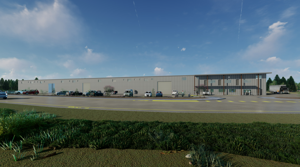 The rendering of Inventech Marine Solutions' new manufacturing facility located west of the Bremerton National Airport.