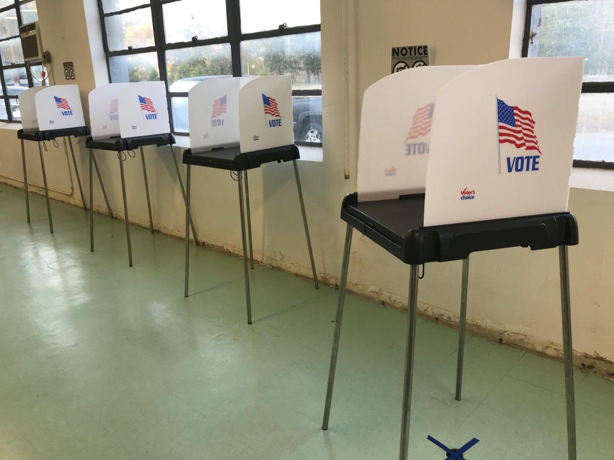 New booths for filling out paper ballots greeted voters in Marshall Nov. 5.