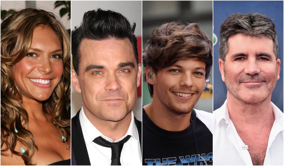 The new X Factor judges, Ayda Field, Robbie Williams, Louis Tomlinson, and Simon Cowell: Getty Images