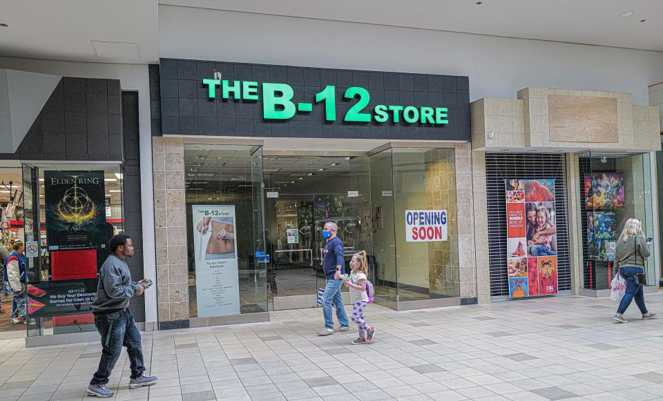 A new business will open in Meridian Mall next to GameStop called The B-12 Store, seen here Saturday, April 2, 2022, where preventative health care services can be obtained like vitamin shots.