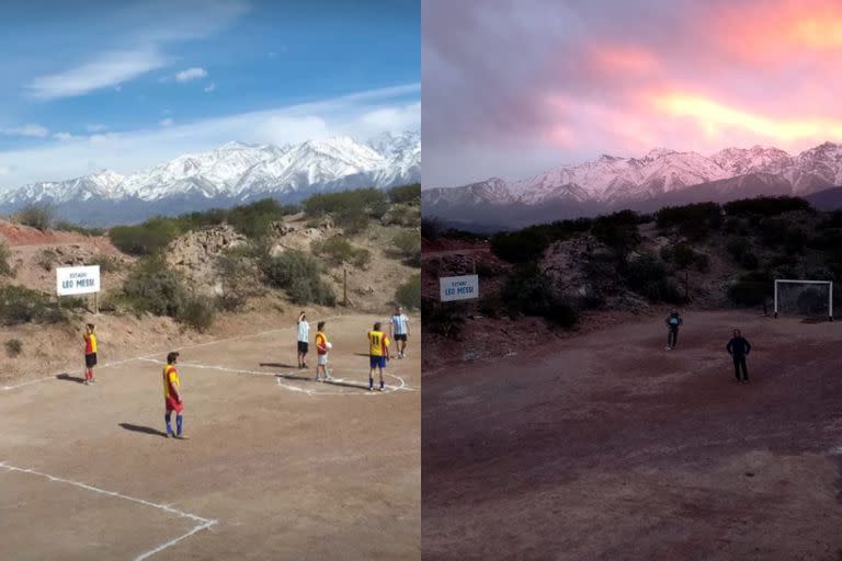 El escribano explicó las razones que lo llevaron a construir el "estadio" en homenaje al crack rosarino