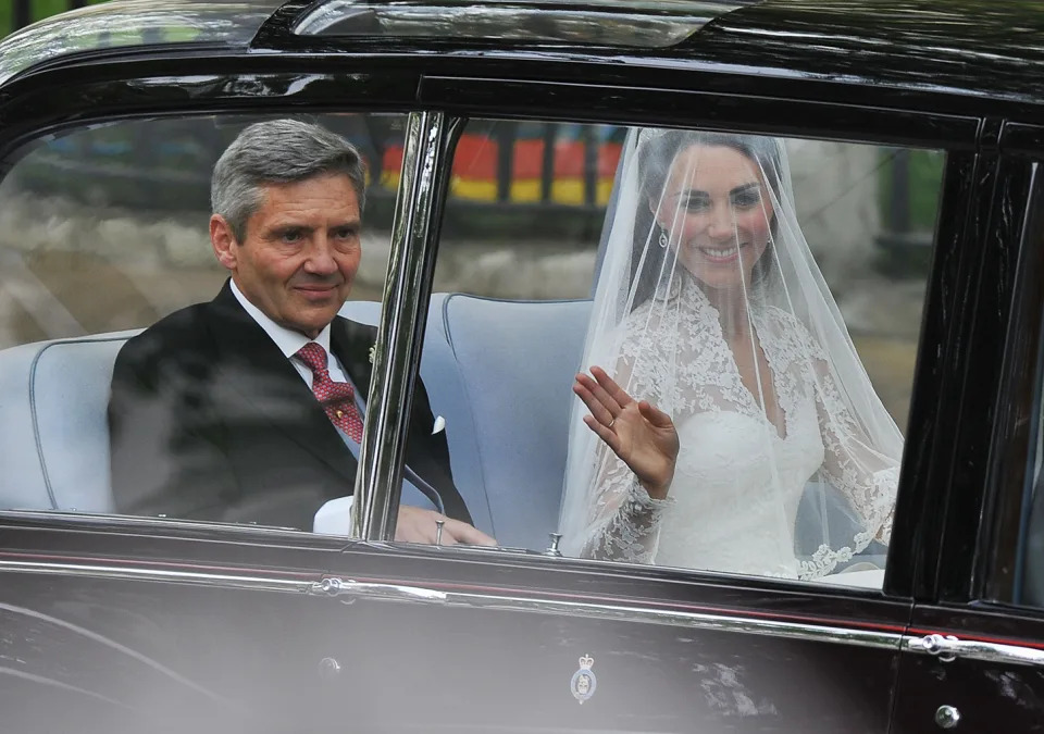 Kate and her father Michael Middleton on her wedding day