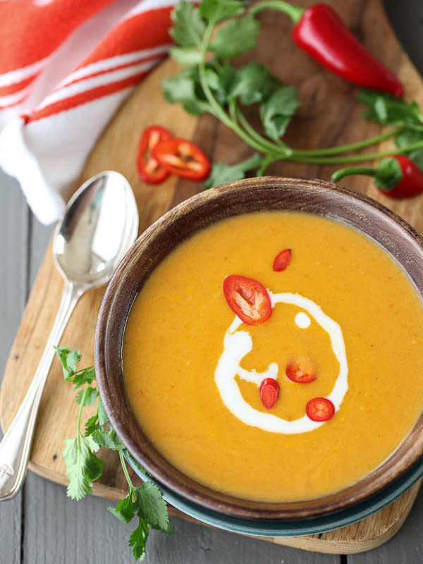 <strong>Get the <a href="http://www.foodiecrush.com/2013/10/5-ingredient-thai-pumpkin-soup/" target="_blank">5 Ingredient Thai Pumpkin Soup recipe</a> from FoodieCrush</strong>