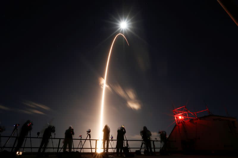 The Solar Orbiter spacecraft, built for NASA and the European Space Agency, lifts off from pad 41 aboard a United Launch Alliance Atlas V rocket at the Cape Canaveral Air Force Station