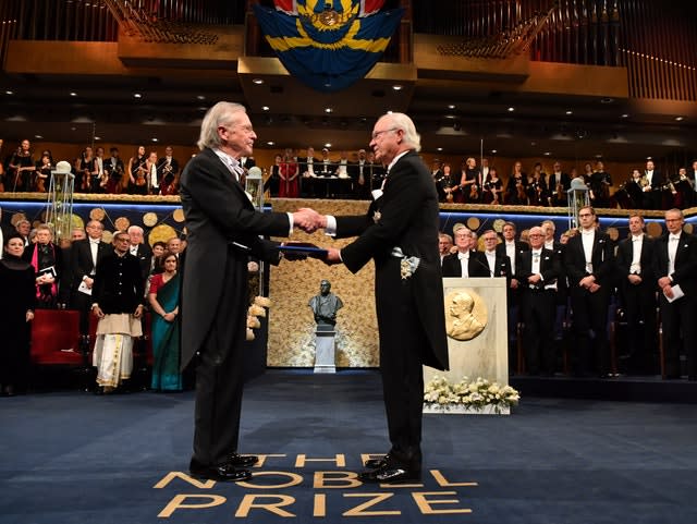 Peter Handke receives the Nobel Literature Prize from King Carl Gustaf