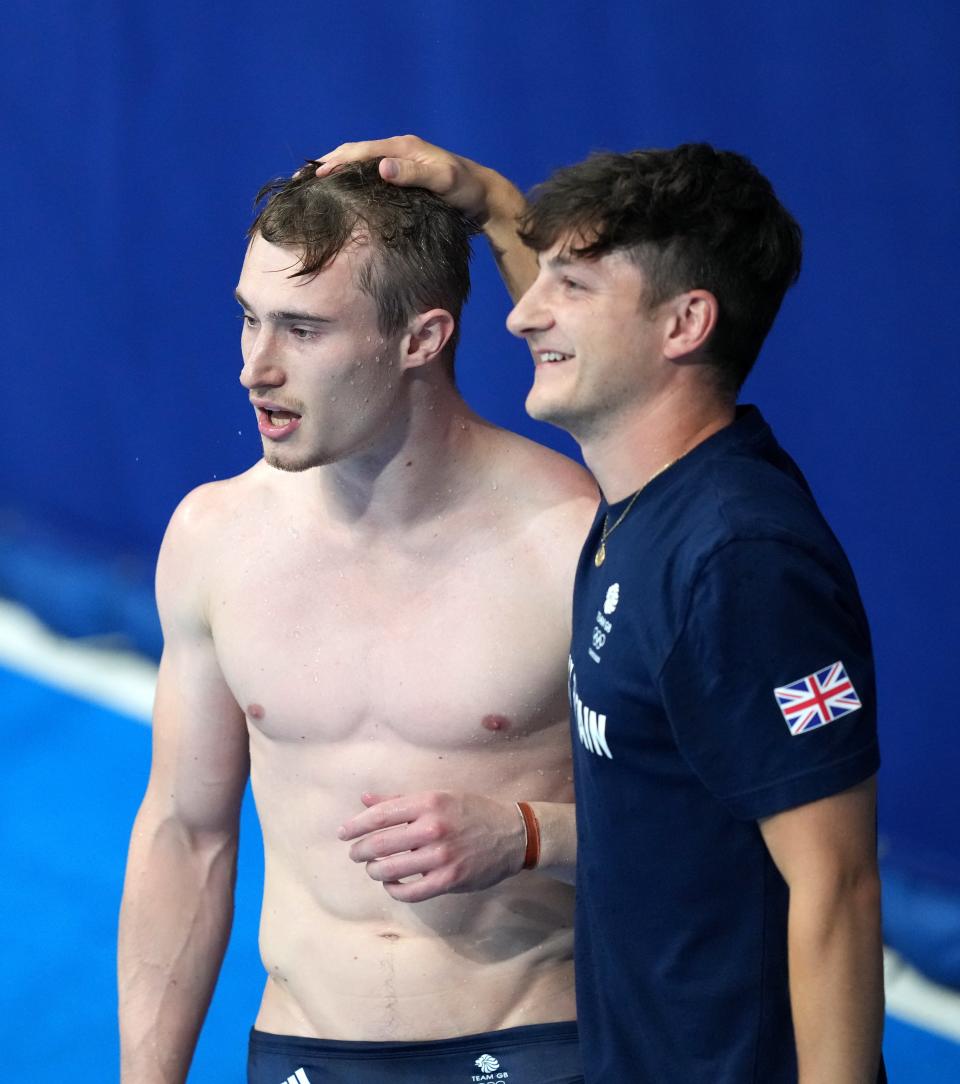 Laugher (left) and coach Adam Smallwood (Martin Rickett/PA) (PA Wire)