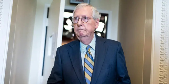 Senate Minority Leader Mitch McConnell at the Capitol on July 19, 2022.