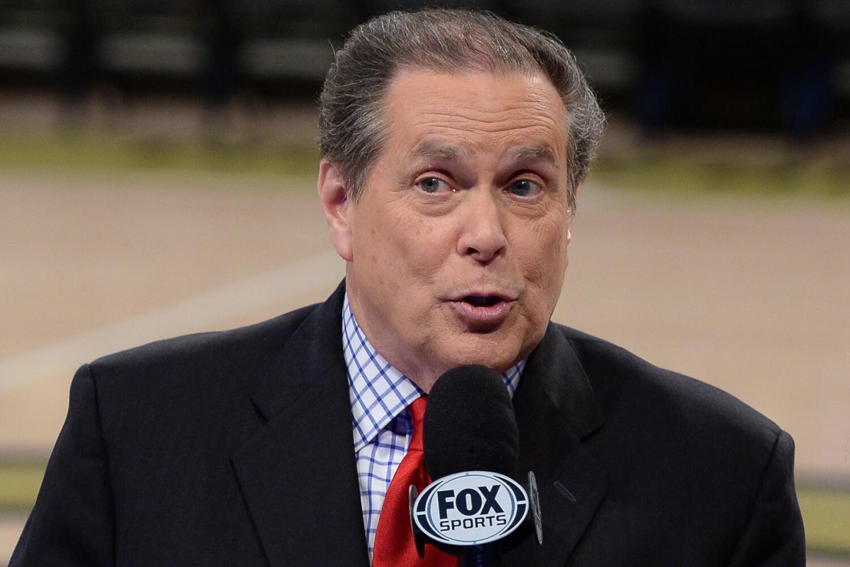 Atlanta legendary radio and television sports personality Bob Rathbun talking prior to the start of the WNBA game between Atlanta and Connecticut on June 5, 2018 at Hank McCamish Pavilion in Atlanta, GA. The Atlanta Dream defeated the Connecticut Sun by a score of 82 - 77.