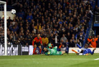 10ThingstoSeeSports - Chelsea's Demba Ba scores his side's 2nd goal during the Champions League second leg quarterfinal soccer match between Chelsea and Paris Saint-Germain at Stamford Bridge Stadium in London, Tuesday, April 8, 2014. (AP Photo/Kirsty Wigglesworth, File)