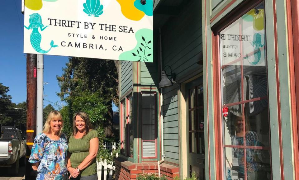 Linda Giordano, right, and Jackie Ludwick have opened their Thrift by the Sea store in Cambria’s East Village area.