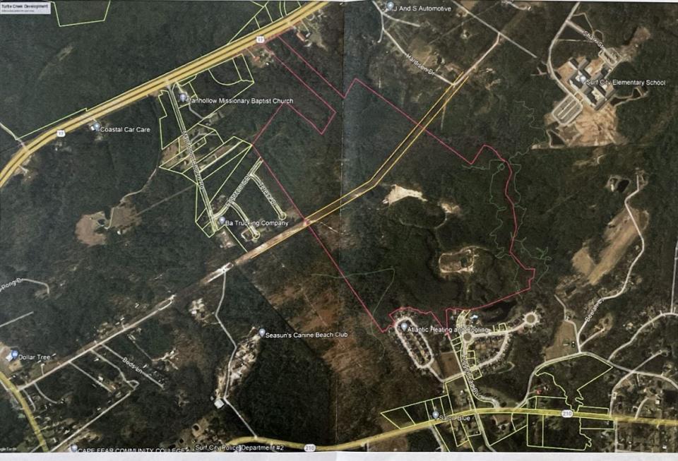 A red outline shows an area where developers would like to add more homes and apartments near the Turtle Creek neighborhood.