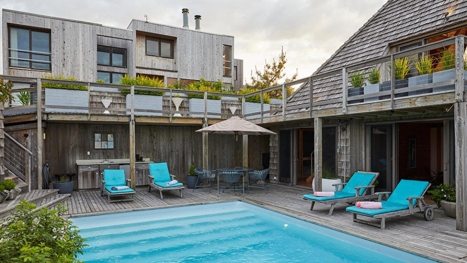 The home’s pool and deck area.