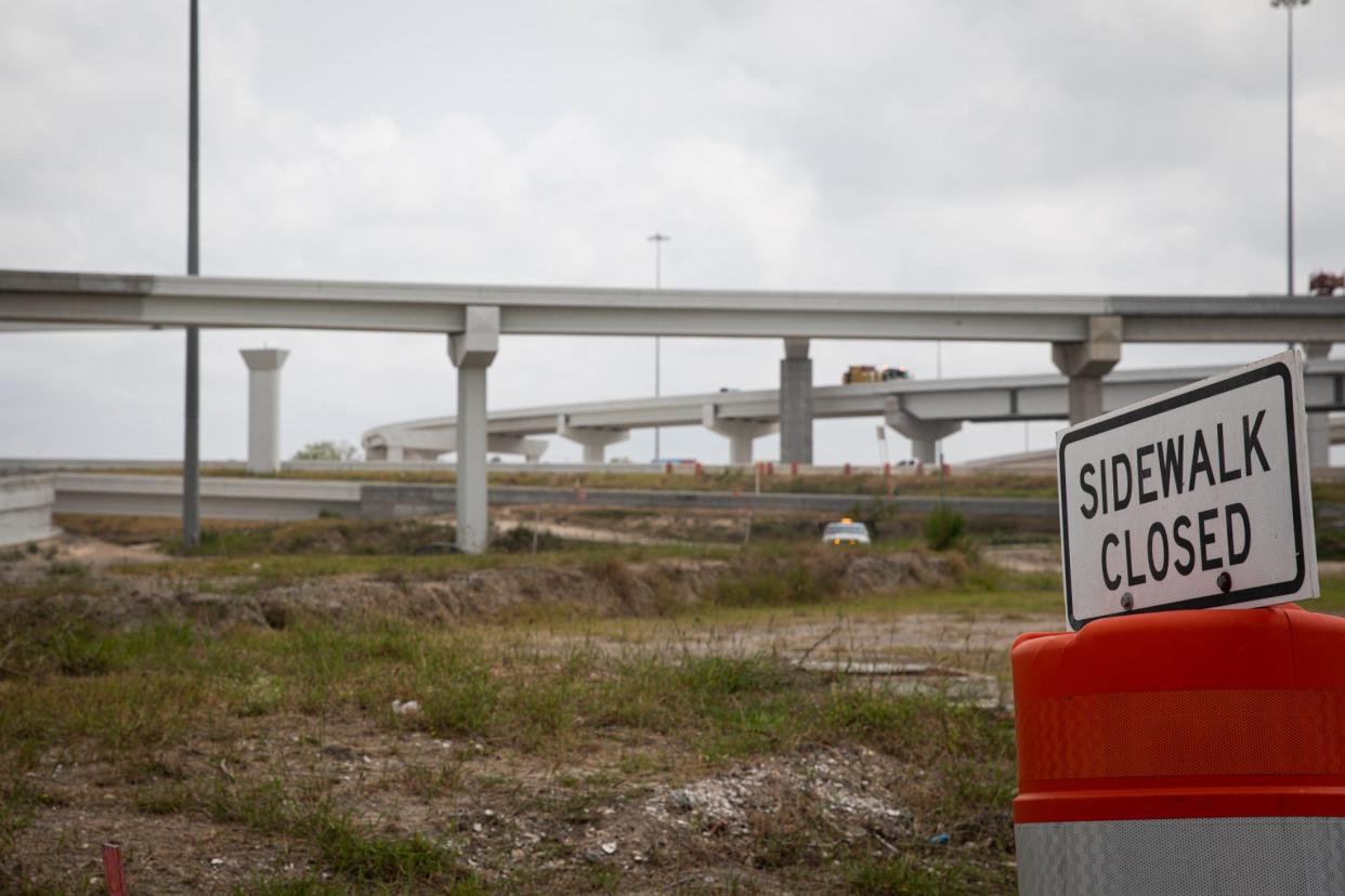 The site of the former T.C. Ayers pool is located near the Hillcrest neighborhood and Harbor Bridge Project construction zone on Thursday, April 25, 2024, in Corpus Christi, Texas.