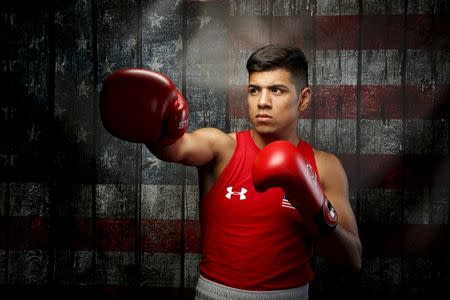Boxer Carlos Balderas poses for a portrait at the U.S. Olympic Committee Media Summit in Beverly Hills, Los Angeles, California in this March 9, 2016 file photo. REUTERS/Lucy Nicholson/files