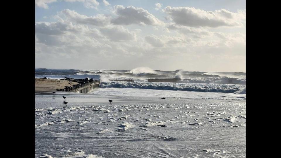 A portion of fence foundation, built in 1870 and left behind when the Cape Hatteras Lighthouse was moved in 1999, has once again been uncovered.