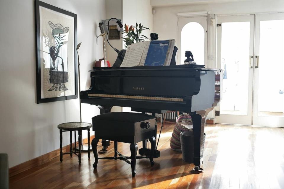 a piano in a room