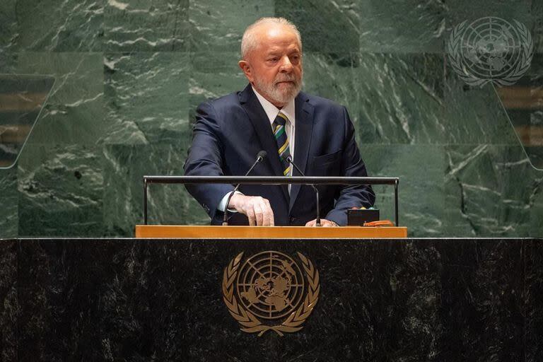 El presidente brasileño Lula da Silva durante un discurso en las Naciones Unidas (Archivo) 