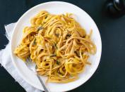 <p>A recipe doesn’t have to include cream in order to be creamy. This rich pasta recipe involves the traditional British richness of sage while catering for any vegan guests you might have. <a rel="nofollow noopener" href="https://cookieandkate.com/2014/creamy-vegan-butternut-squash-linguine-with-fried-sage/" target="_blank" data-ylk="slk:Get Cookie + Kate’s recipe here;elm:context_link;itc:0;sec:content-canvas" class="link ">Get Cookie + Kate’s recipe here</a>. [Photo: Cookie + Kate] </p>