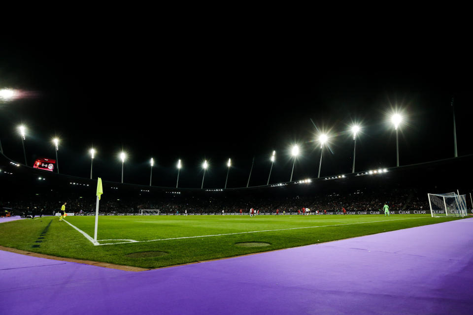 ZURICH, SWITZERLAND - MARCH 23: Stadium of FC Zurich and Grasshopper during the  International Friendly match between Egypt  v Portugal  at the Letzigrund Stadium on March 23, 2018 in Zurich Switzerland (Photo by Erwin Spek/Soccrates/Getty Images)