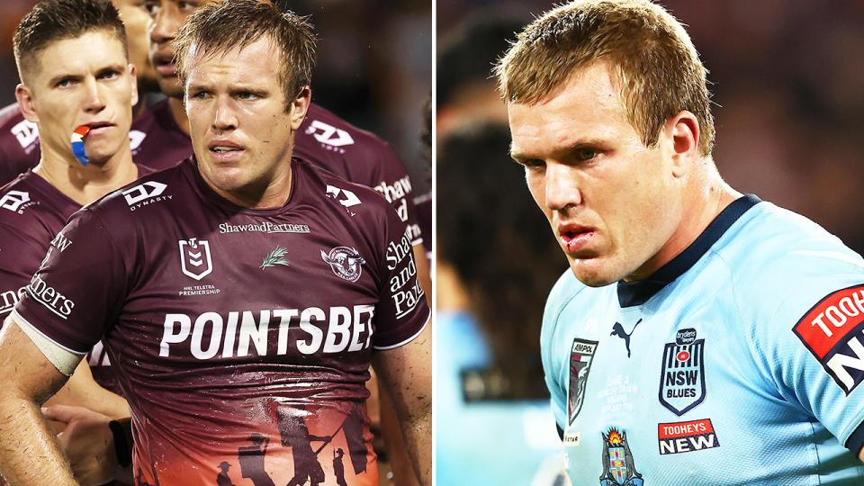 Jake Trbojevic, pictured here in action for Manly and NSW.