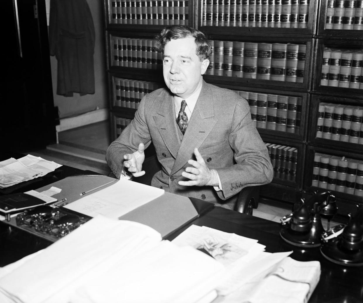 <span class="caption">Senator Huey Long at the Capitol in 1935.</span> <span class="attribution"><a class="link " href="https://www.shutterstock.com/image-photo/senator-huey-long-capitol-jan-1935-249571390" rel="nofollow noopener" target="_blank" data-ylk="slk:Everett Historical/Shutterstock.com;elm:context_link;itc:0;sec:content-canvas">Everett Historical/Shutterstock.com</a></span>