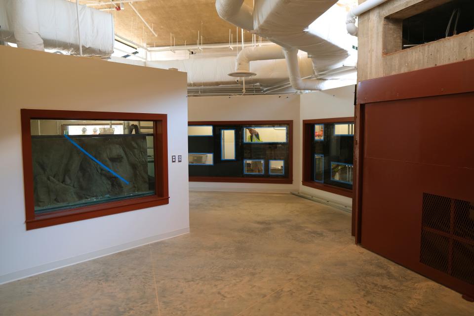 The large steel door on the right was for hippos in the old Pachyderm building, which was later transformed into part of the new Expedition Africa exhibit at the Oklahoma City Zoo.