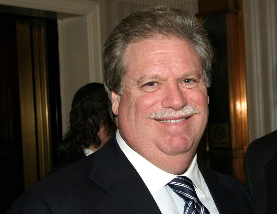 FILE - In this Feb. 27, 2008, file photo, Elliott Broidy poses for a photo at an event in New York. (AP Photo/David Karp, File)