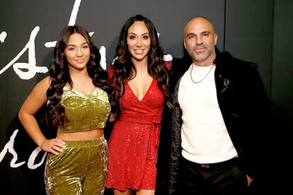 Antonia Gorga, Melissa Gorga, and Joe Gorga pose for a photo together.