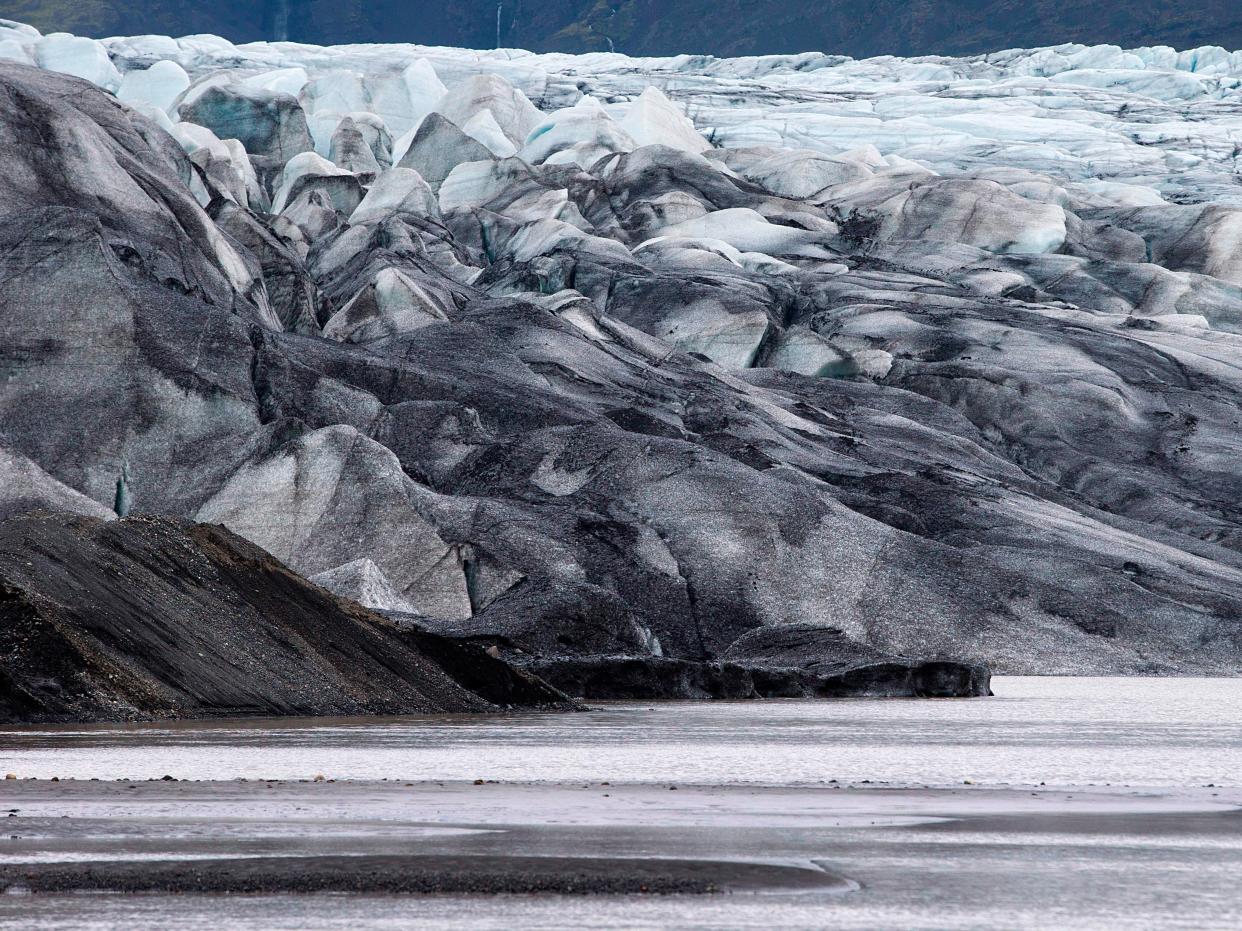 The Vatnajokull glavier in south eastern Iceland, one of the largest glaciers in Europe covering an area of 8,400 square kilometres (Joel Saget/AFP/Getty)
