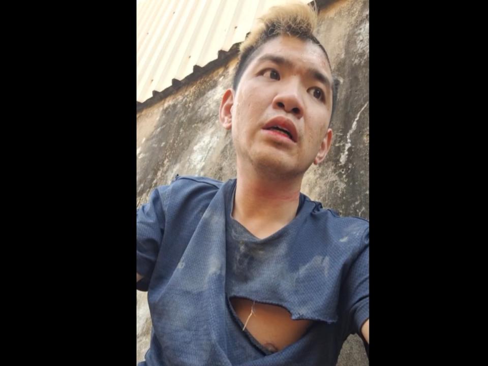 晚安小雞發布造假影片遭逮捕，柬埔寨警方今開記者會說明。（圖：晚安小雞臉書）