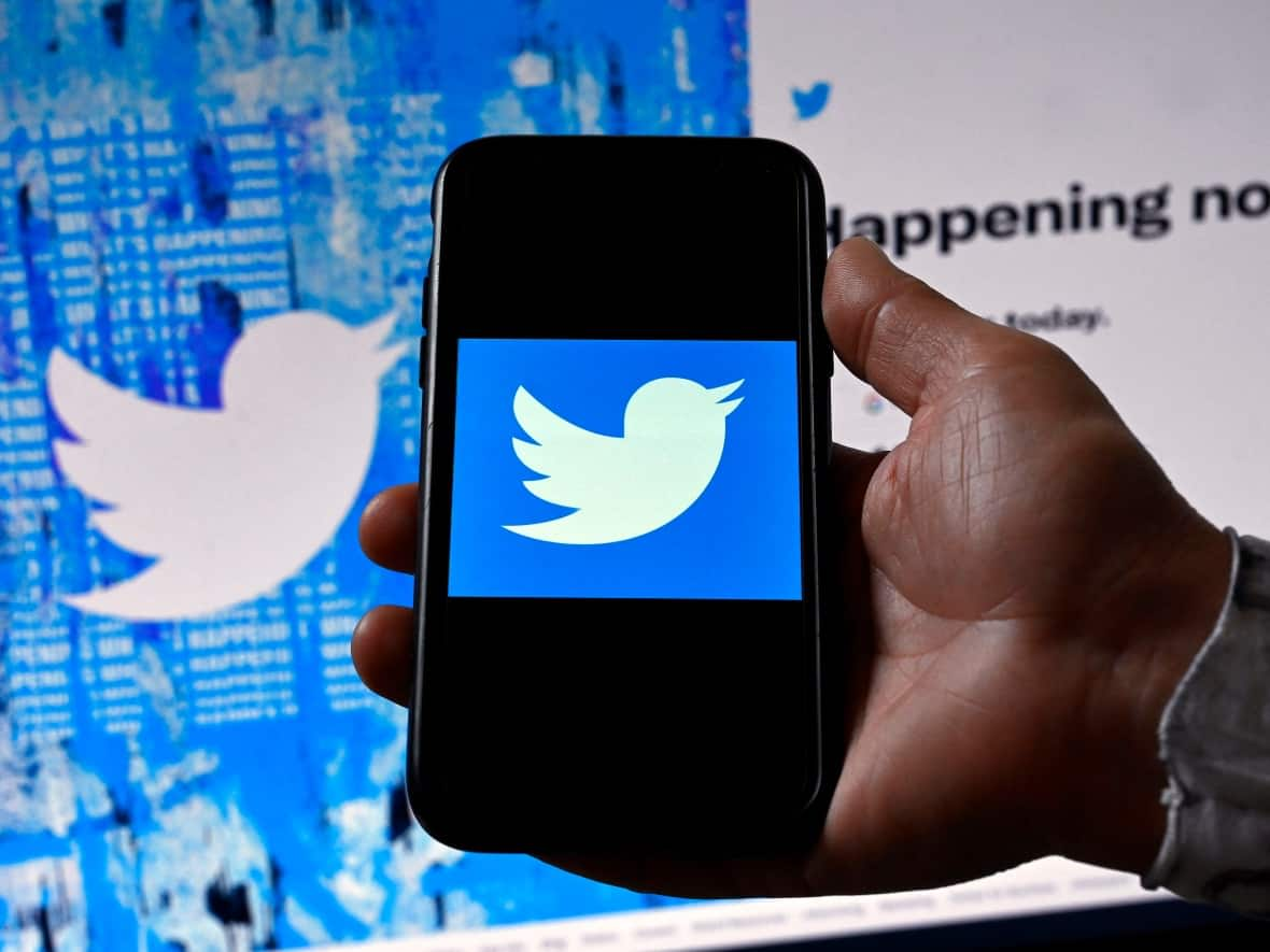 A phone screen displays the Twitter logo. Twitter users in India attempting to access the blocked accounts are shown a message saying the account 'has been withheld in India in response to a legal demand.' (Olivier Douliery/AFP/Getty Images - image credit)