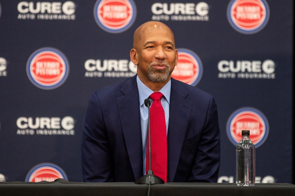 Pistons coach Monty Williams speaks during a news conference to introduce Williams as the new head coach at the Pistons Performance Center in Detroit on Tuesday, June 13, 2023.
