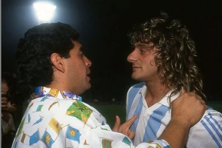 Claudio 'Turco' García, con Diego Maradona