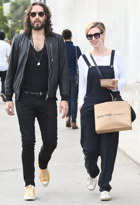 Russell Brand and Laura Gallacher<p>BG002/Bauer-Griffin/GC Images</p>