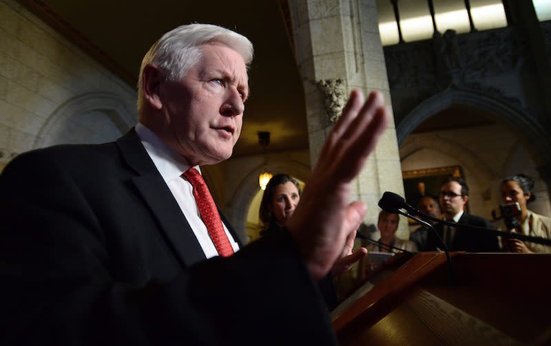 Bob Rae, special envoy to Myanmar, holds a press conference in the foyer of the House of Commons on Parliament Hill in Ottawa. Photo from CP Images