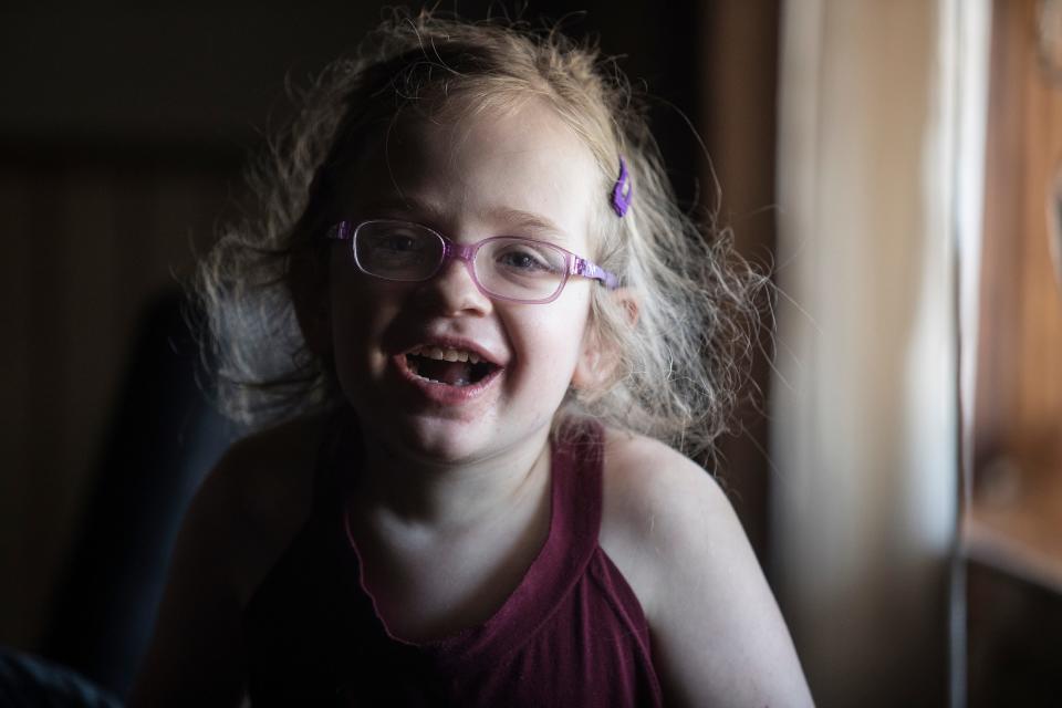 Michaela "Mickey" Merrill has been diagnosed with Sanfilippo syndrome, a rare terminal disorder with no known cure. She is pictured in 2019.