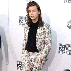 Printed suits? Check. Ruffled blouses? Double check. Harry Styles rules the red carpet in these campiest looks.