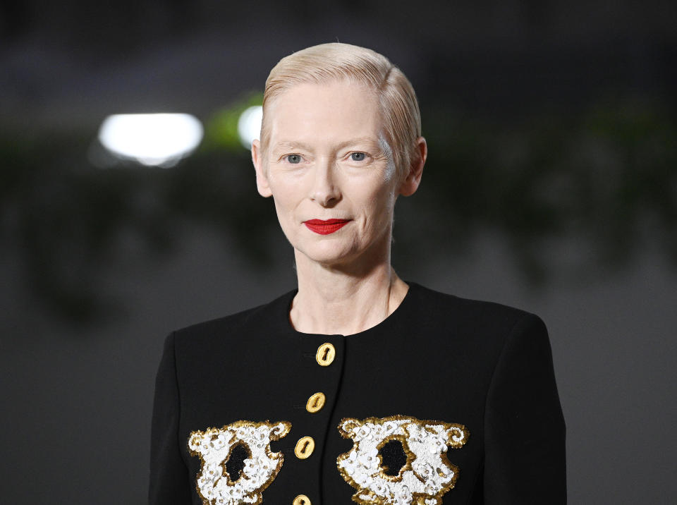 Tilda Swinton at the Second Annual Academy Museum Gala held at the Academy Museum of Motion Pictures on October 15, 2022 in Los Angeles, California.