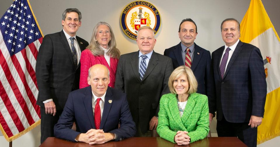 The Morris County Commissioners proposed a 2023 budget with no tax increase for the fourth straight year. Back row from left: Stephen Shaw, Deborah Smith, Doug Cabana, Tayfun Selen and Tom Mastrangelo; sitting: Board Director John Krickus, Deputy Director Christine Myers.