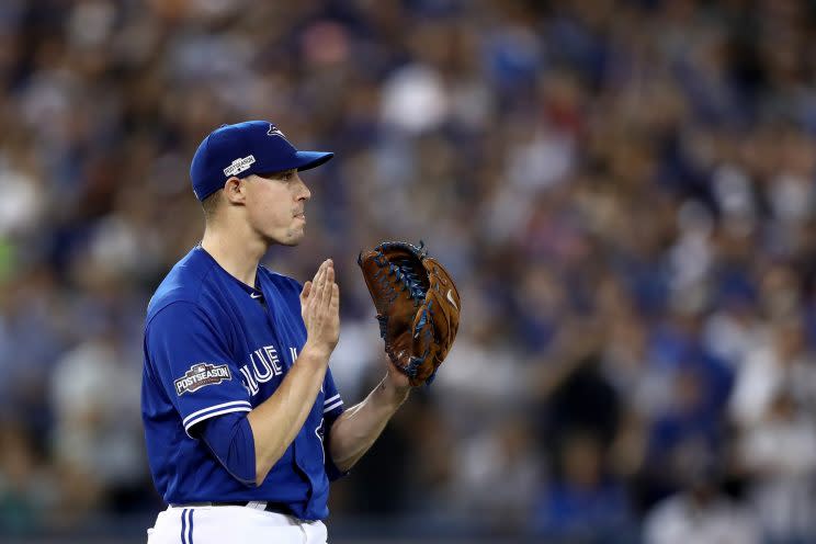 Aaron Sanchez came through when the Blue Jays needed him the most. (Getty Images/Elsa)