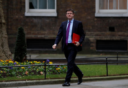 Britain's Secretary of State for Business Greg Clark arrives in Downing Street in London, Britain, January 15, 2019. REUTERS/Peter Nicholls