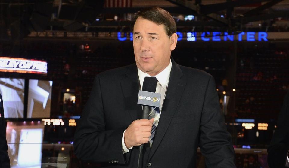 Mike Milbury issued an apology for a statement during Thursday's broadcast. (Brian Babineau/NHLI via Getty Images)
