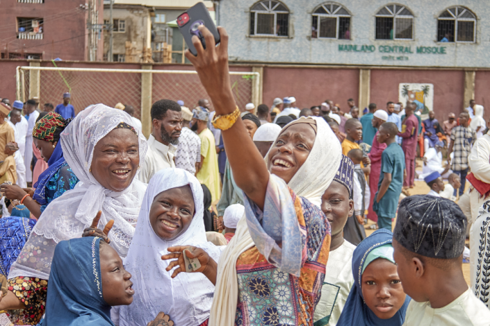 A woman taking a selfie in Lagos, Nigeria - Monday 2 May 2022