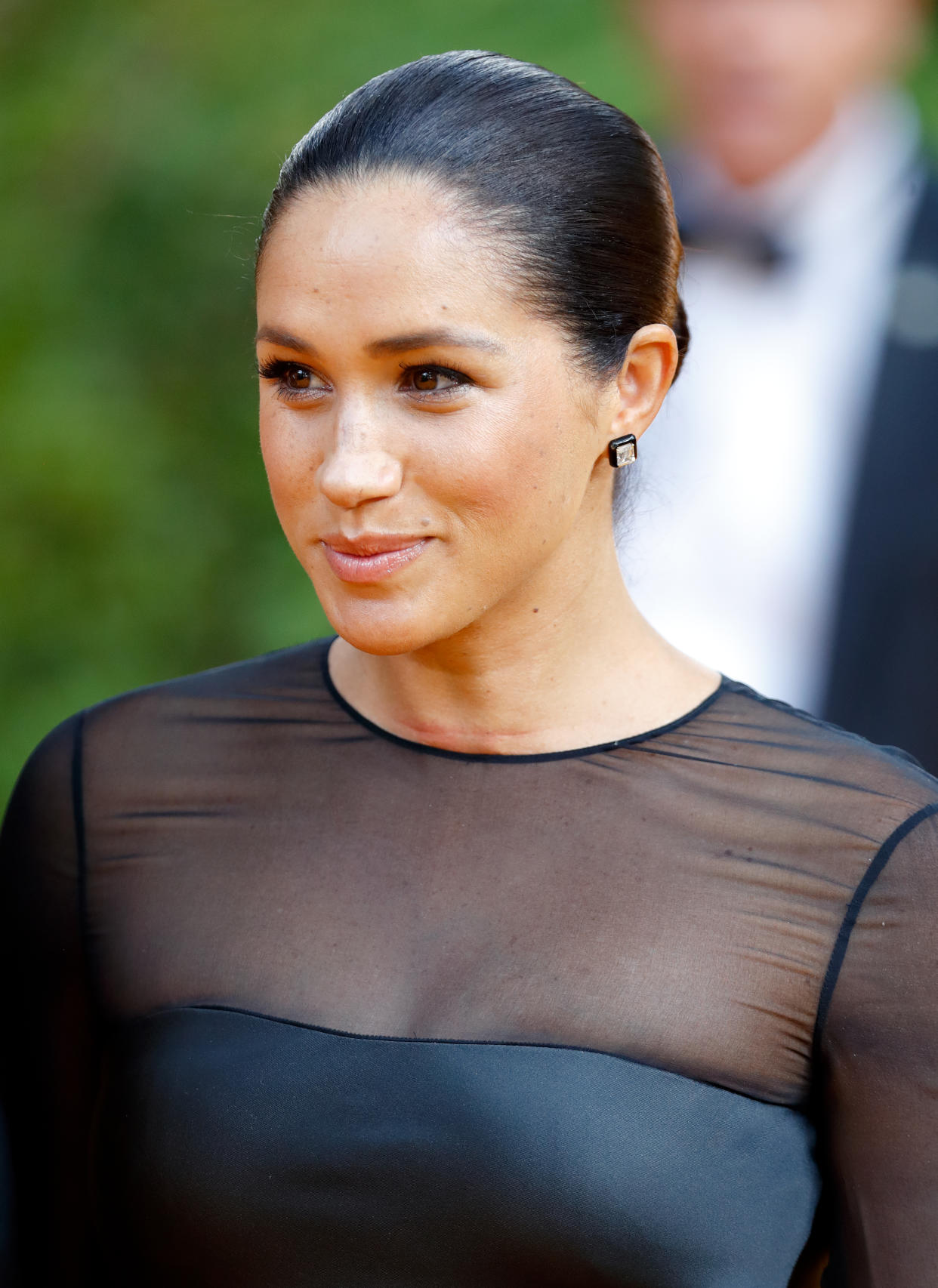 LONDON, UNITED KINGDOM - JULY 14: (EMBARGOED FOR PUBLICATION IN UK NEWSPAPERS UNTIL 24 HOURS AFTER CREATE DATE AND TIME) Meghan, Duchess of Sussex attends "The Lion King" European Premiere at Leicester Square on July 14, 2019 in London, England. (Photo by Max Mumby/Indigo/Getty Images)