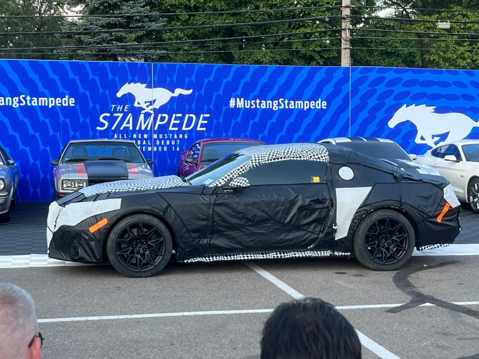 The next generation Ford Mustang appears in disguise on the eve of the 2022 Woodward Dream Cruise on Friday, August 19, 2022.