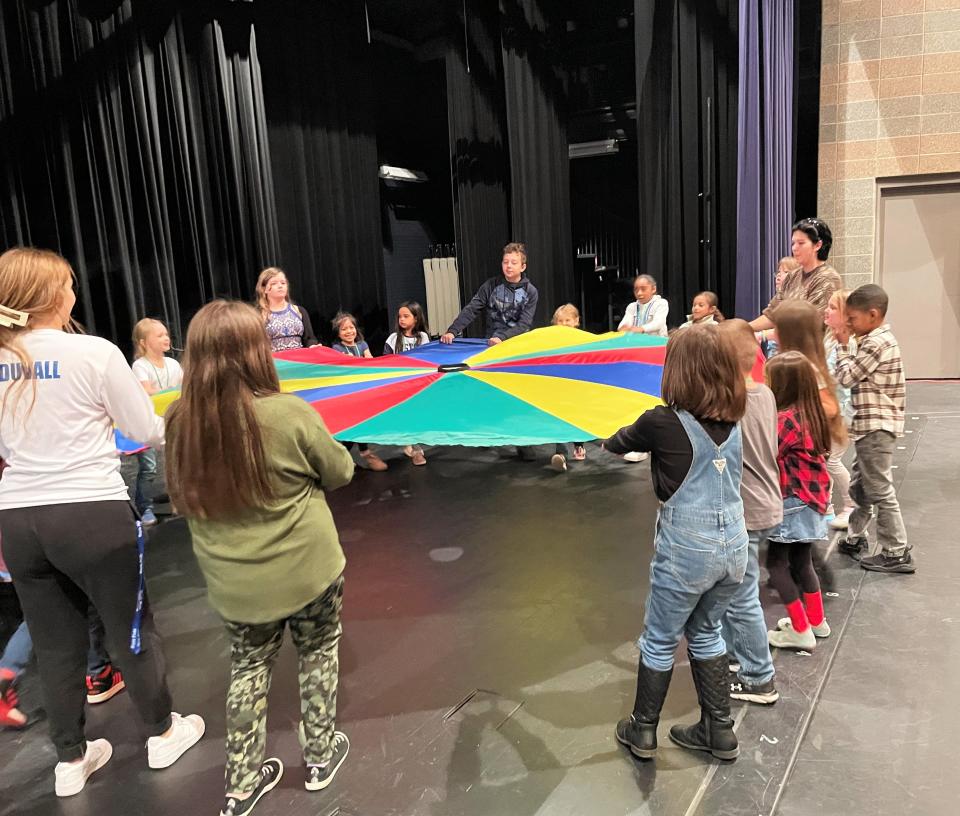 The inaugural Fine Arts Exploration Camp at Adrian Public Schools was attended by more than 100 elementary students when it was offered earlier this school year. The camp llowed participants to interact with musical instruments, dance programs, art and drama material.