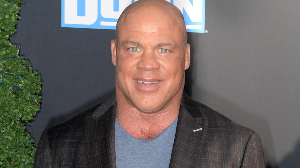 WWE legend Kurt Angle, pictured here in New York in 2019.