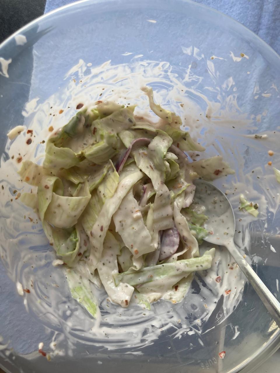 A picture of the salad in a bowl.