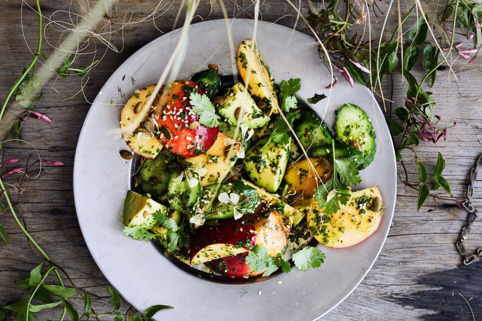 Savory Peach and Cucumber Salad