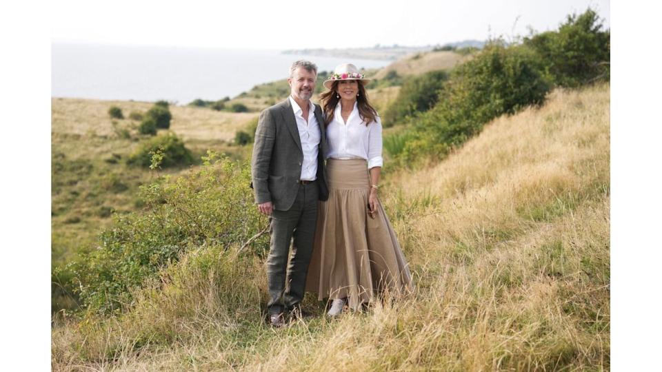 The Danish royal couple, Queen Mary of Denmark and King Frederik of Denmark pose for a photo in Ærø